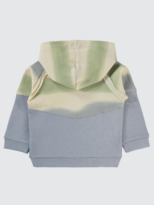 Dalgalı Çizgi Desenli Kapşonlu 2-5 Yaş Sweatshirt - Mavi3-4 Yaş