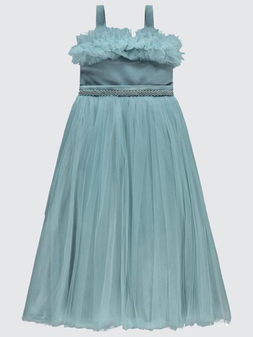 Omuz Askılı 6-9 Yaş Abiye - Mavi6-7 Yaş