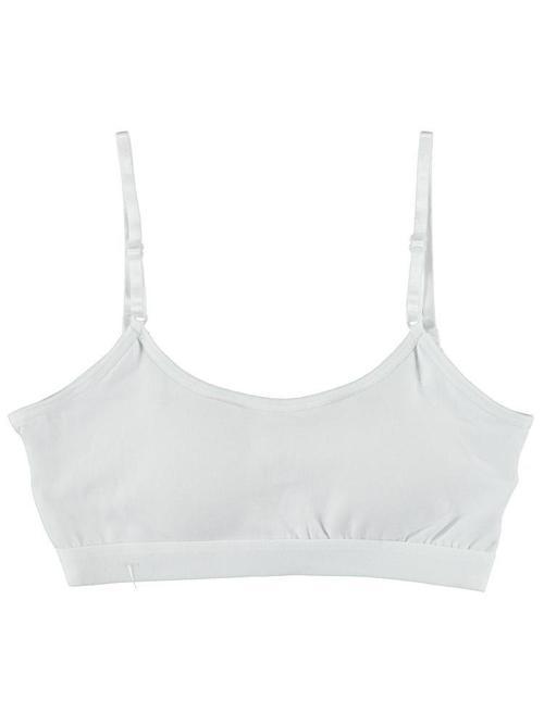 Düz Pedli 8-12 Yaş Büstiyer - Beyaz8-9 Yaş