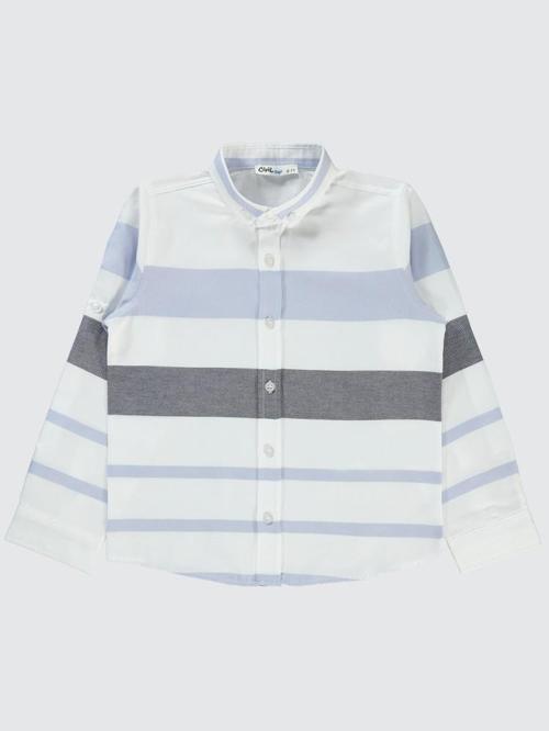 Çizgili 6-9 Yaş Gömlek - Mavi8-9 Yaş