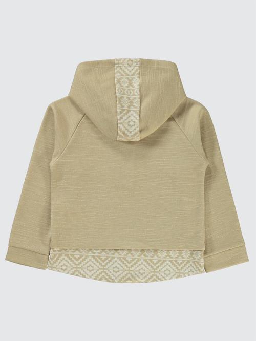 Kapşonu Etnik Deneli 6-9 Yaş Sweatshirt - Ekru8-9 Yaş