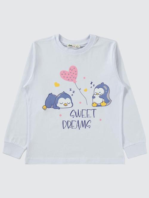 Penguen Baskılı 6-9 Yaş Pijama Takımı - Beyaz6-7 Yaş