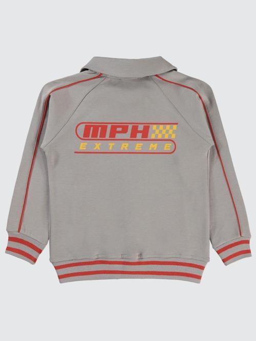 MPH Nakışlı Baskılı 10-13 Yaş Hırka - Gri11-12 Yaş