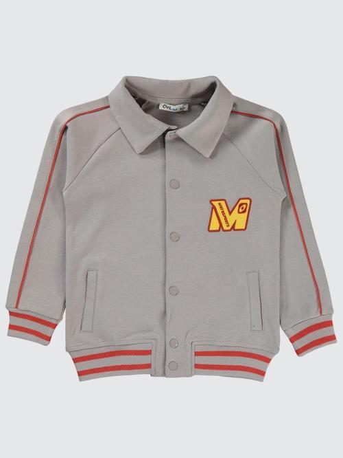 MPH Nakışlı Baskılı 10-13 Yaş Hırka - Gri11-12 Yaş