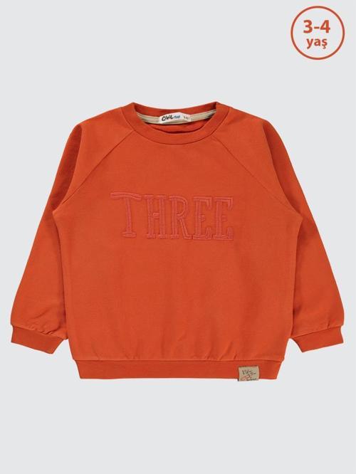 Two Nakışlı 2-5 Yaş Sweatshirt - Turuncu2-3 Yaş