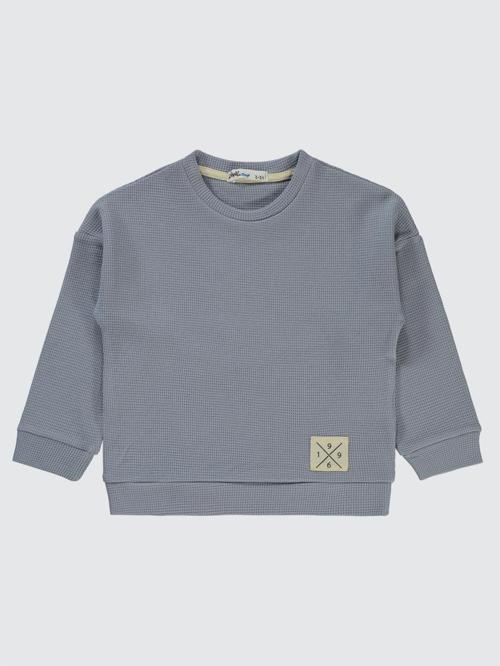 Beli Üçgen Armalı 2-5 Yaş Sweatshirt - Mavi2-3 Yaş