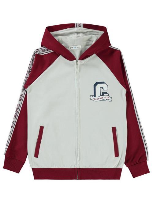 Champıons Baskılı 10-13 Yaş Hırka - Bordo10-11 Yaş