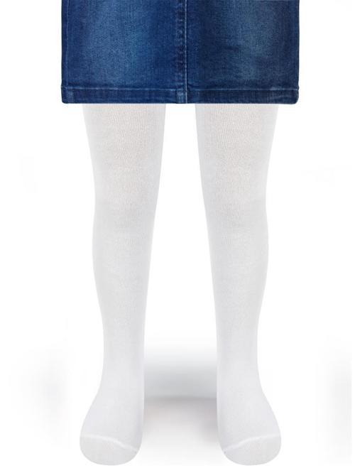 Düz Desenli 3-11 Yaş Çocuk Kız Külotlu Çorap - Beyaz5-6 Yaş