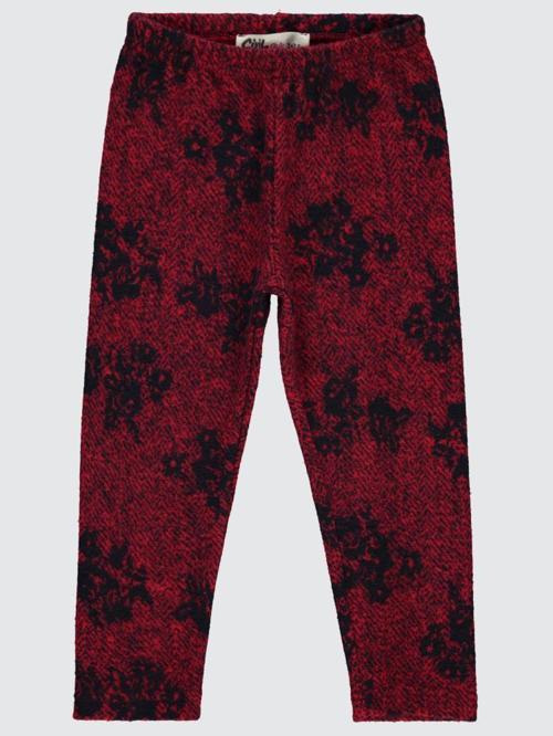 Çiçek Desenli 2-5 Yaş Tayt - Kırmızı2-3 Yaş