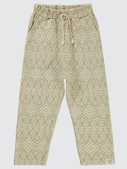 Etnik Desenli 1996 Armalı 6-9 Yaş Eşofman Altı - Ekru9-10 Yaş