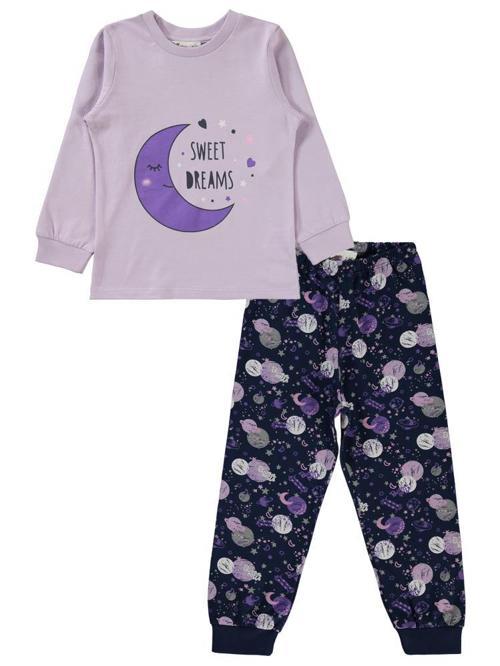Sweet Dreams Baskılı 2-5 Yaş Pijama Takımı - Lila5-6 Yaş