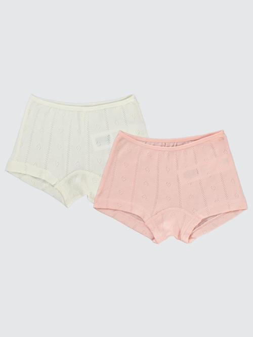 Kız Çocuk  2'li Boxer Set  2-10 Yaş - Ekru6-7 Yaş