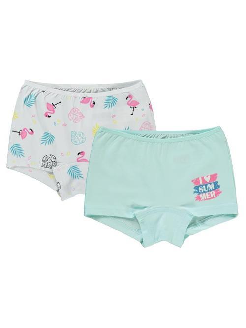 Kız Çocuk 2'li Boxer Set 2-10 Yaş - Standart6-7 Yaş