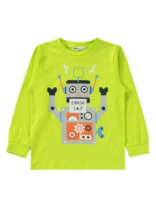 Robot Baskılı 2-5 Yaş Pijama Takımı - Sarı5-6 Yaş