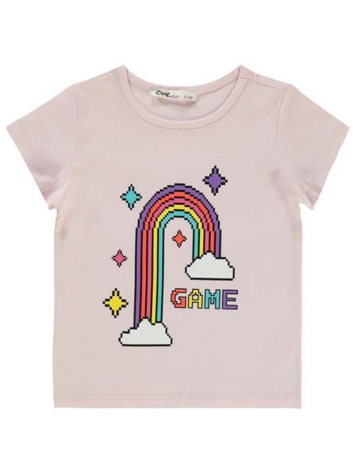 Game Pixcel Baskılı 2-5 Yaş Tişört - Pembe2-3 Yaş