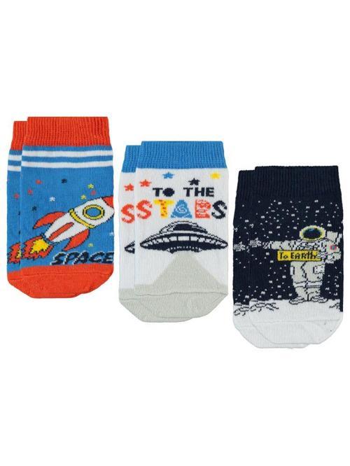 Space 3'lü 2-12 Yaş Erkek Patik Çorap - Standart6-7 Yaş
