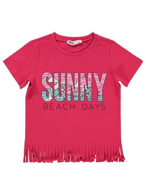 Sunny Baskılı 2-5 Yaş Tişört - Parlak Ahududu3-4 Yaş