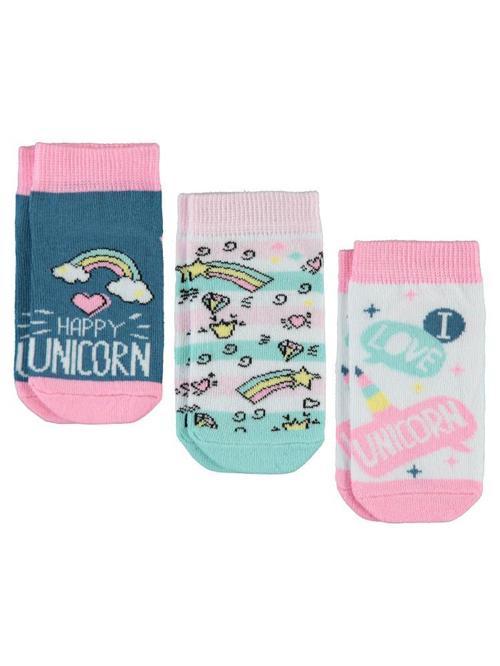 Unicorn 3'lü 2-12 Yaş Kız Patik Çorap - Standart8-9 Yaş
