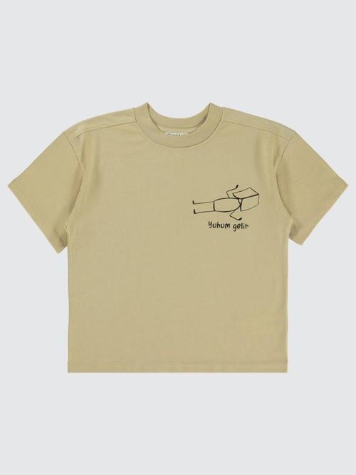 Mivil Boys Yuhum Gelir Baskılı 6-9 Yaş Tişört - Bej9-10 Yaş
