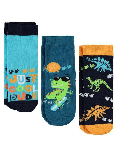 Just Dino 3'lü 2-12 Yaş Erkek Soket Çorap - Standart10-11 Yaş
