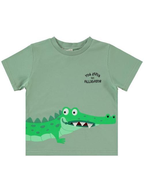 Timsah Baskılı 2-5 Yaş Tişört - Haki3-4 Yaş