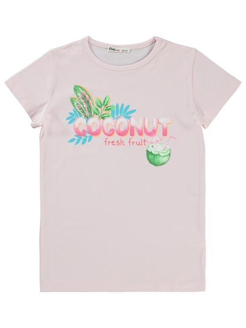 Coconut Baskılı 10-13 Yaş Tişört - Pembe11-12 Yaş