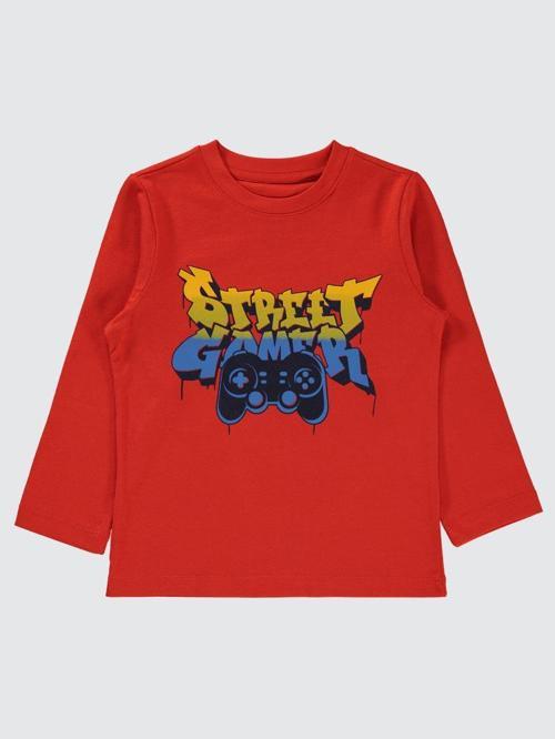 Street Gamer Baskılı 2-5 Yaş Sweatshirt - Kırmızı2-3 Yaş