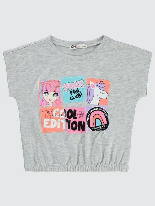Fancy Baskılı 2-5 Yaş Tişört - Gri2-3 Yaş