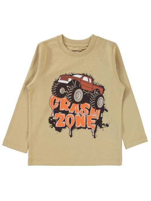 Crash Zone Baskılı 2-5 Yaş Sweatshirt - Bej2-3 Yaş
