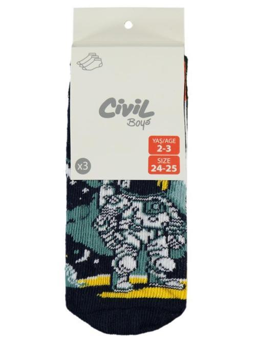 Need More Space 3'lü 2-12 Yaş Erkek Patik Çorap - Standart2-3 Yaş
