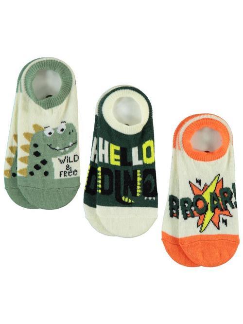 Dino 3'lü 2-12 Yaş Erkek Babet Çorap - Standart4-5 Yaş