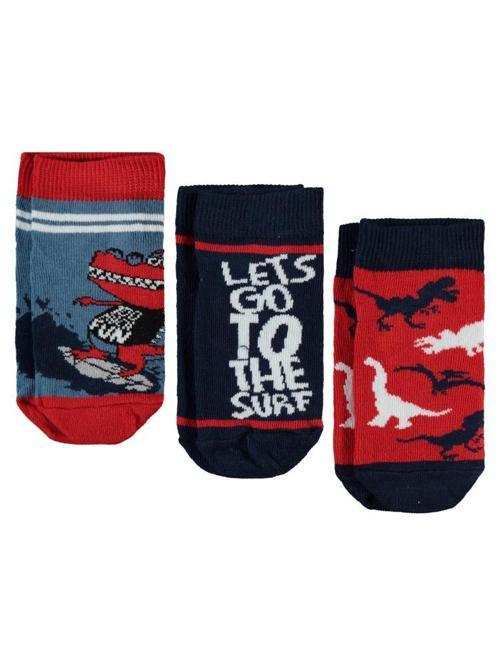 Dinazor Surf 3'lü 2-12 Yaş Erkek Patik Çorap - Standart10-11 Yaş