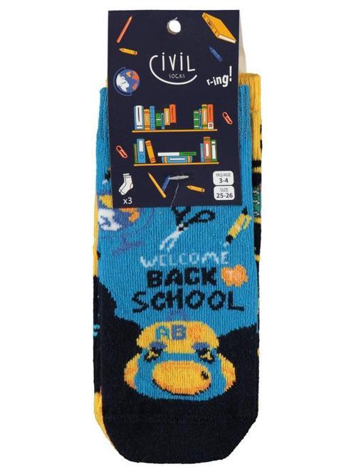 Back To School 3'lü 2-12 Yaş Erkek Soket Çorap - Standart9-10 Yaş