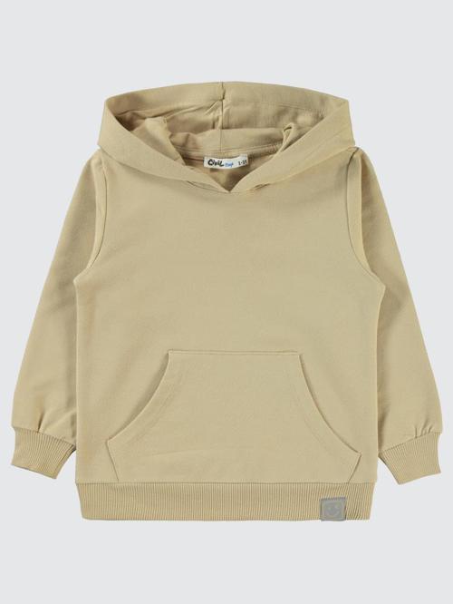 Qr Kod Etiketli Kapşonlu 2-5 Yaş Sweatshirt - Bej2-3 Yaş