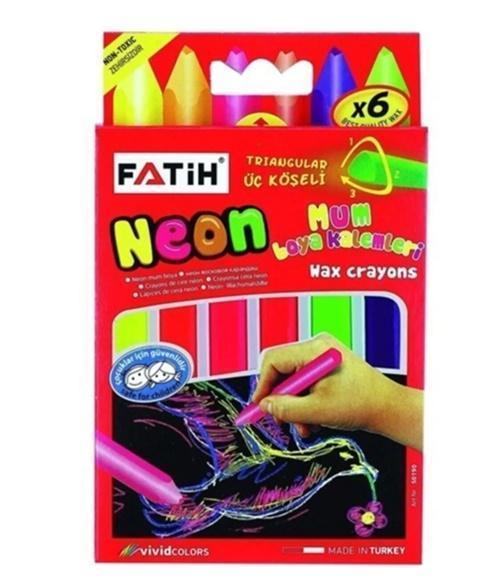 Mum Boya Wax Crayons Neon 6Lı - 3 paket