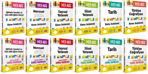 Data 2026 MEB-AGS Tüm Dersler Konu + Soru Bankası 12 li Set Data Yayınları