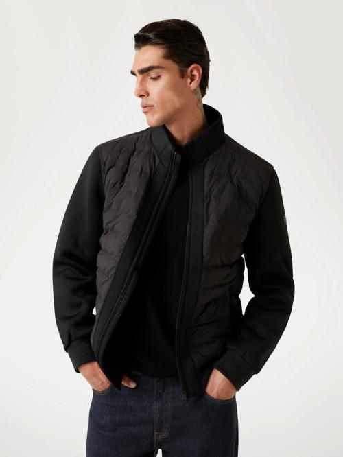 Quilted Erkek Siyah Scuba Ceket M4YL37WG9U2-JBLK