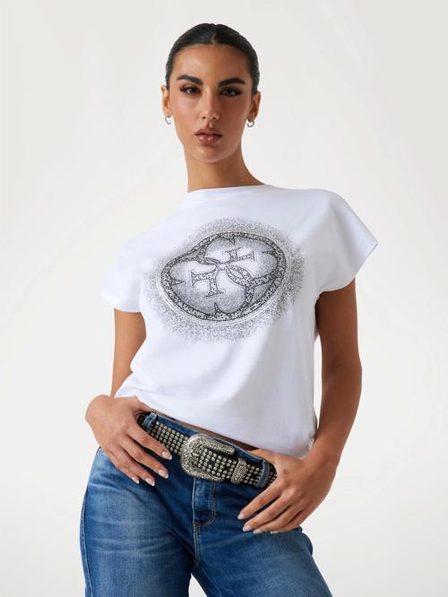 Shaded Kadın Beyaz Slim Fit T-Shirt W5YI14I3Z14-G011