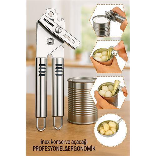 Inox Çelik Konserve Açacağı - Ergonomik ve Profesyonel Kolay Konserve Açıcı