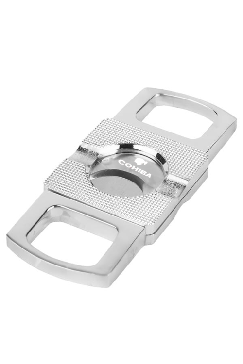 Gümüş Düz Çizgi Detaylı Metal Puro Makası Kesici