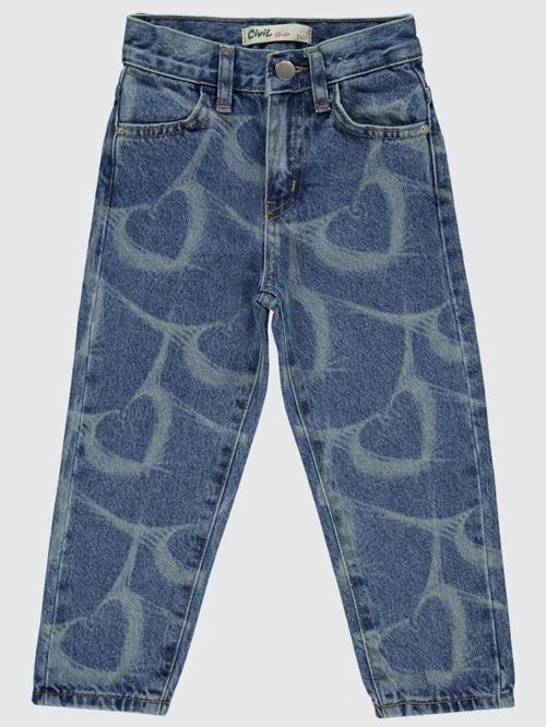 Kalp Baskılı 2-5 Yaş Pantolon - Mavi2-3 Yaş