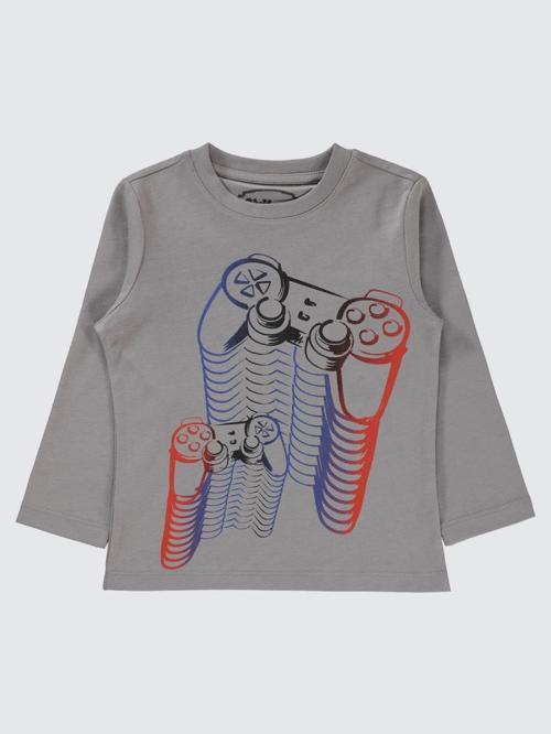 Gamer Baskılı 2-5 Yaş Sweatshirt - Gri2-3 Yaş