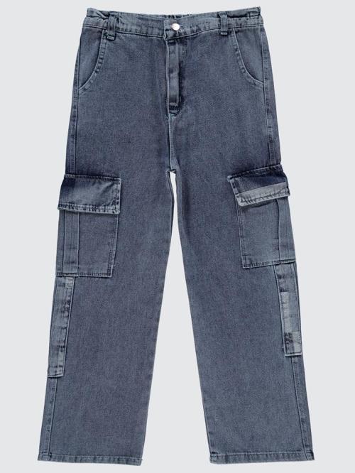 Kargo Cepli Boru Paça 10-13 Yaş Pantolon - Mavi10-11 Yaş