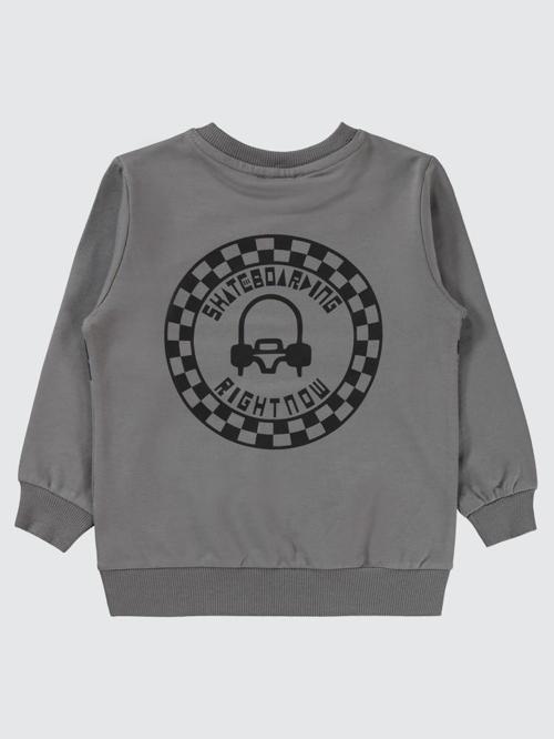 Skate Dama Baskılı 2-5 Yaş Sweatshirt - Gri4-5 Yaş