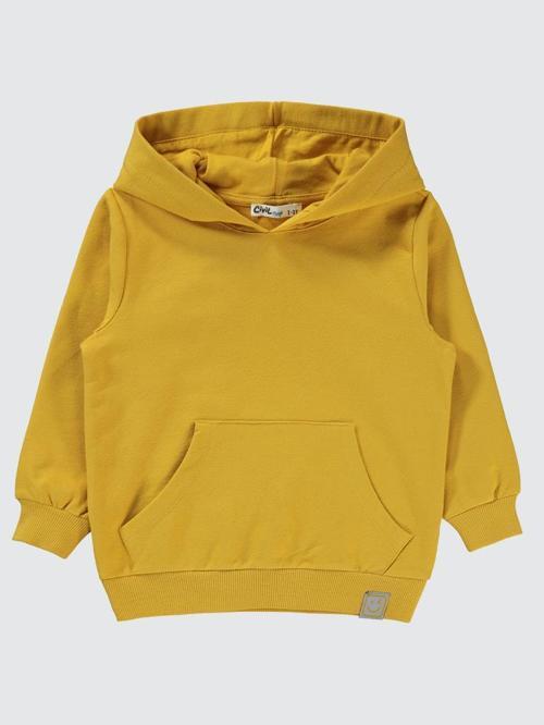 Qr Kod Etiketli Kapşonlu 2-5 Yaş Sweatshirt - Hardal2-3 Yaş