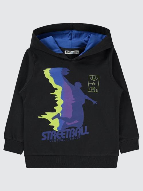 Streetball Baskılı 2-5 Yaş Sweatshirt - Siyah4-5 Yaş