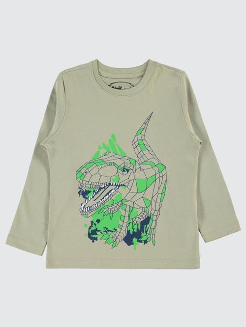 Geometrik Dino Baskılı 2-5 Yaş Sweatshirt - Yeşil2-3 Yaş