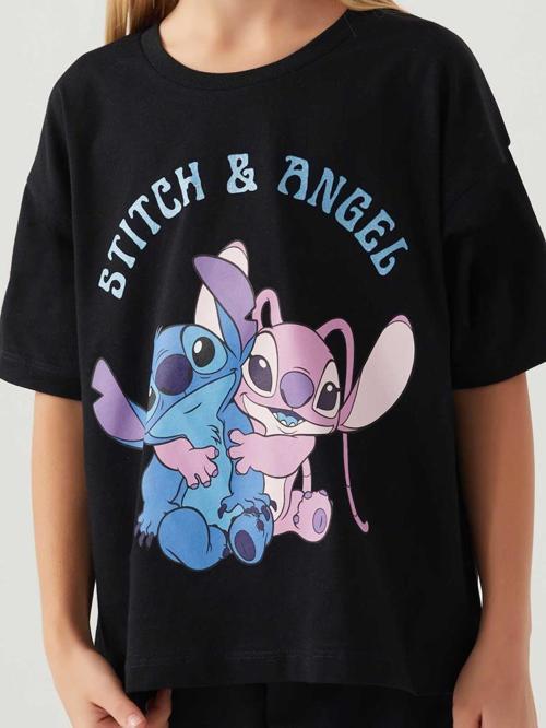 Roly Poly Stıtch Kız Çocuk 3-8 Yaş T-Shirt - Siyah4-5 Yaş