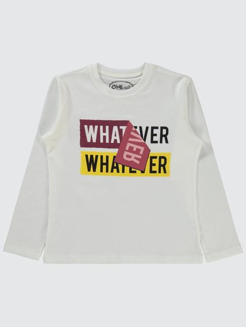 Whatever Baskılı 6-9 Yaş Sweatshirt - Ekru7-8 Yaş