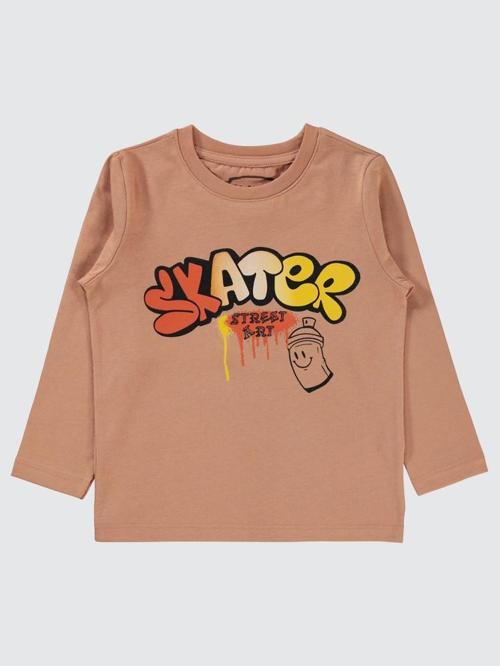 Skater Baskılı 2-5 Yaş Sweatshirt - Turuncu2-3 Yaş
